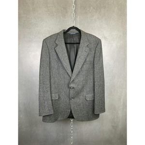 Vintage Burberrys Blazer Mens 00 Grey Tweed 100% Pure Wool